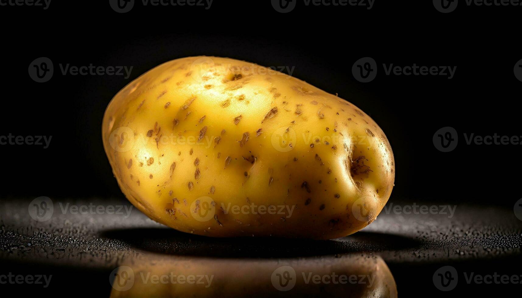 AI generated a potato on a black background photo