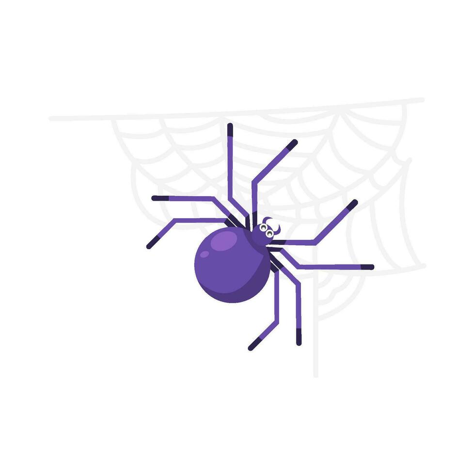 spider in spider web illustration vector