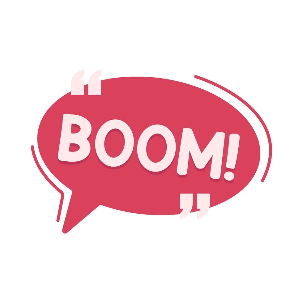 quotes boom text in speech bubble communication illustration vector
