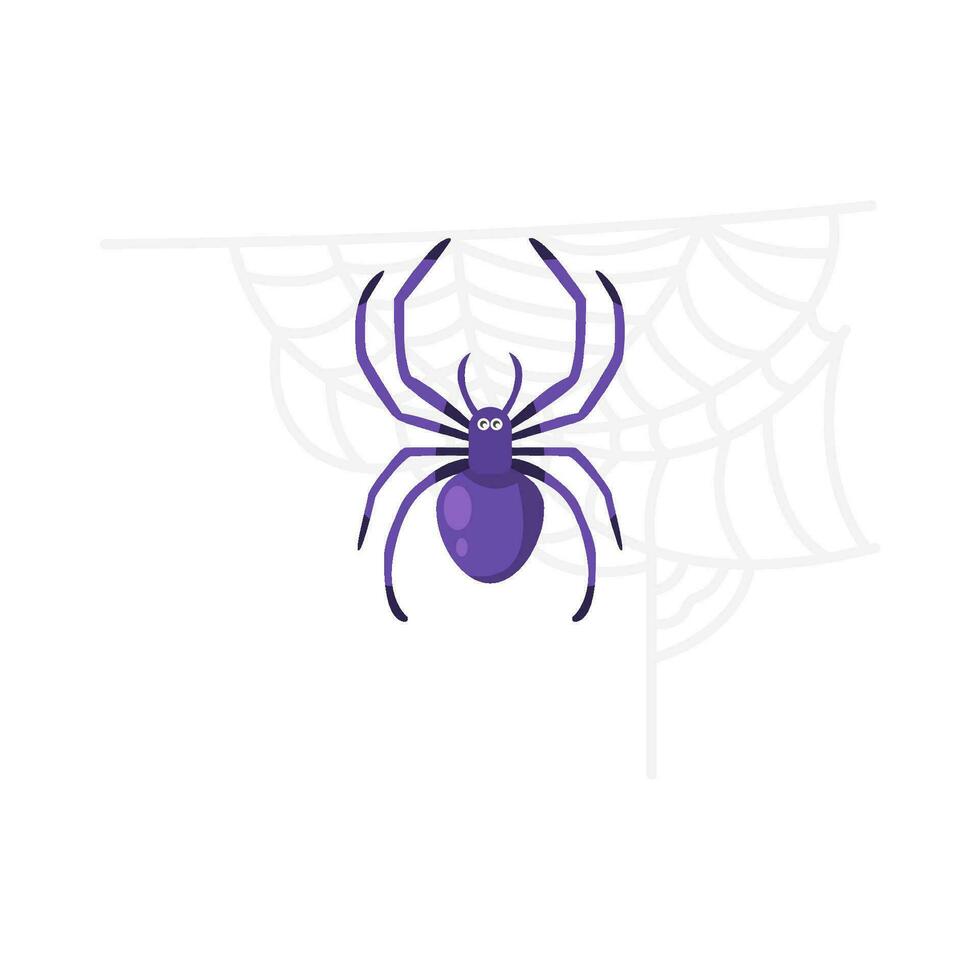 spider in spider web illustration vector