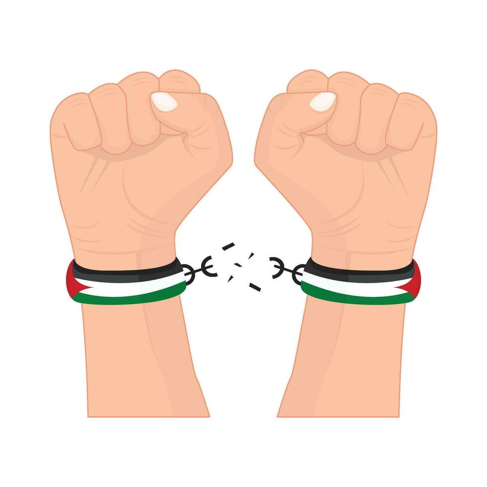 ribbon palestine in hand illustration vector
