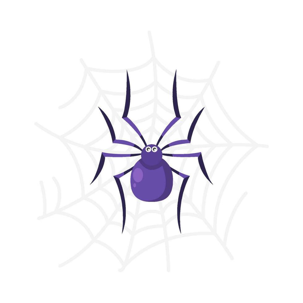 spider in spider web illustration vector