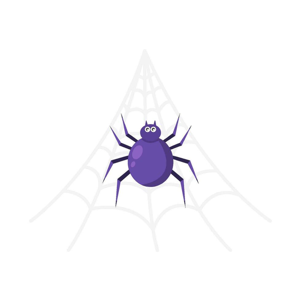 spider in spider web illustration vector