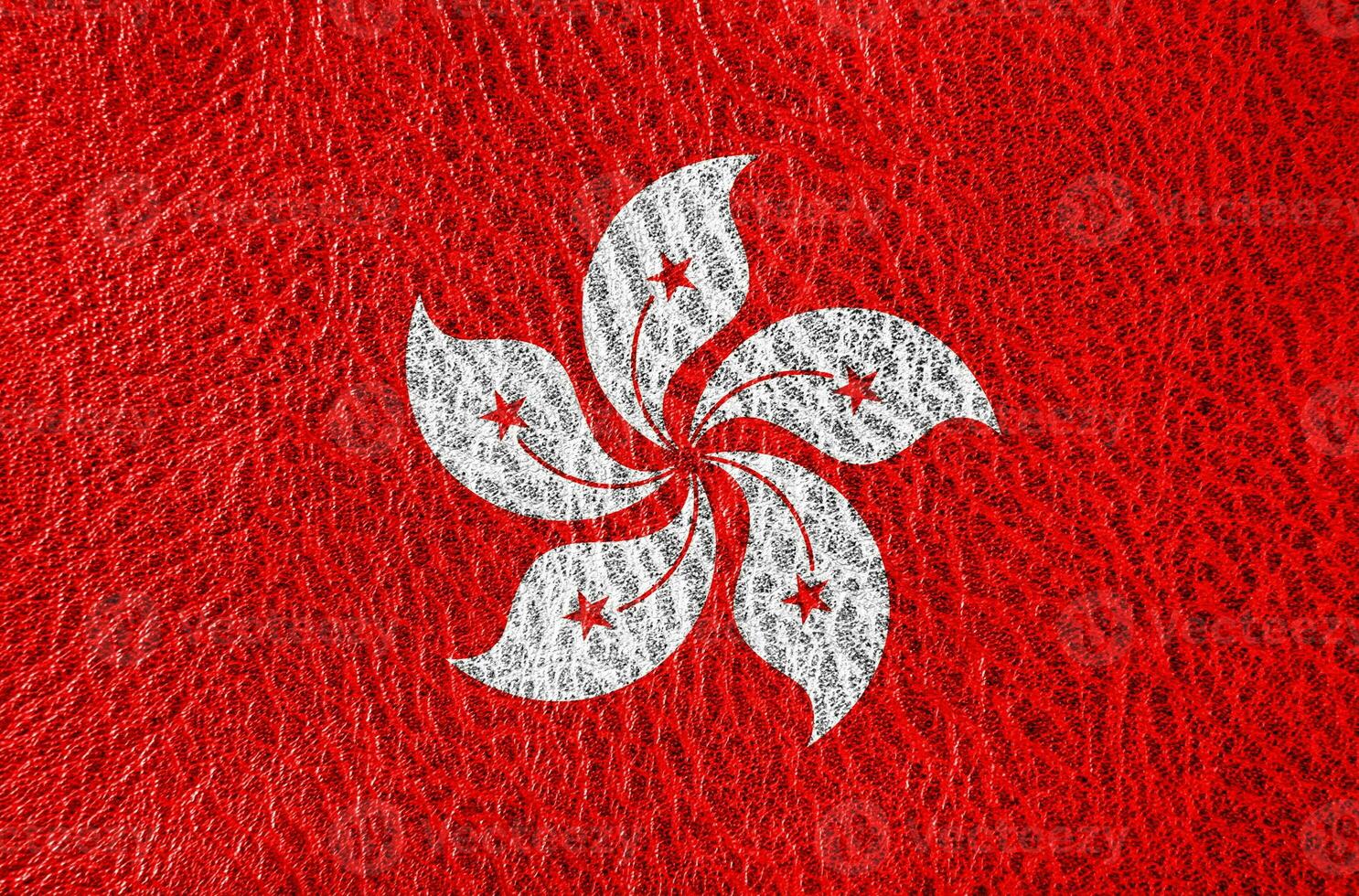 abstract leather texture with the flag photo