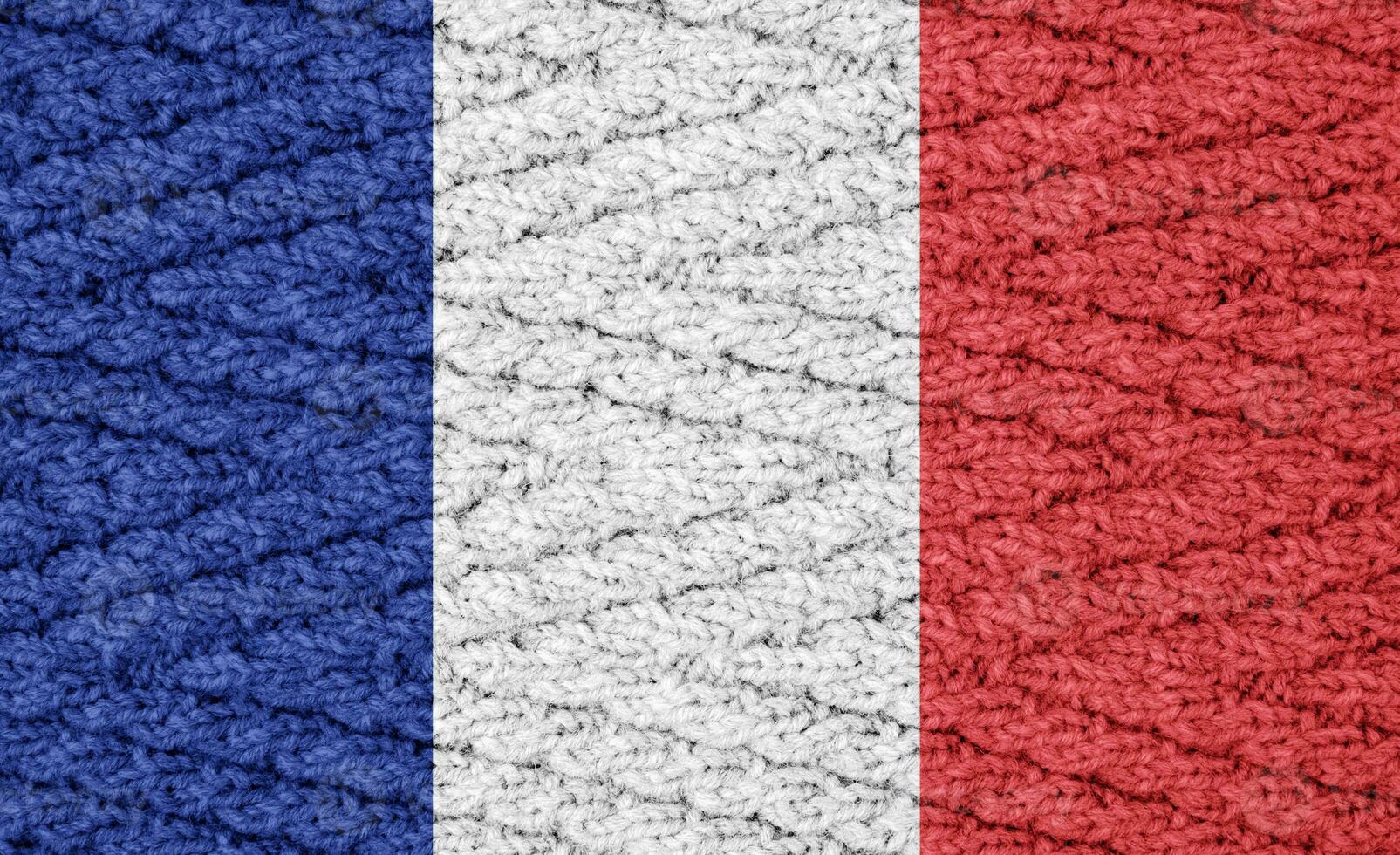 Flag on the knitted surface photo