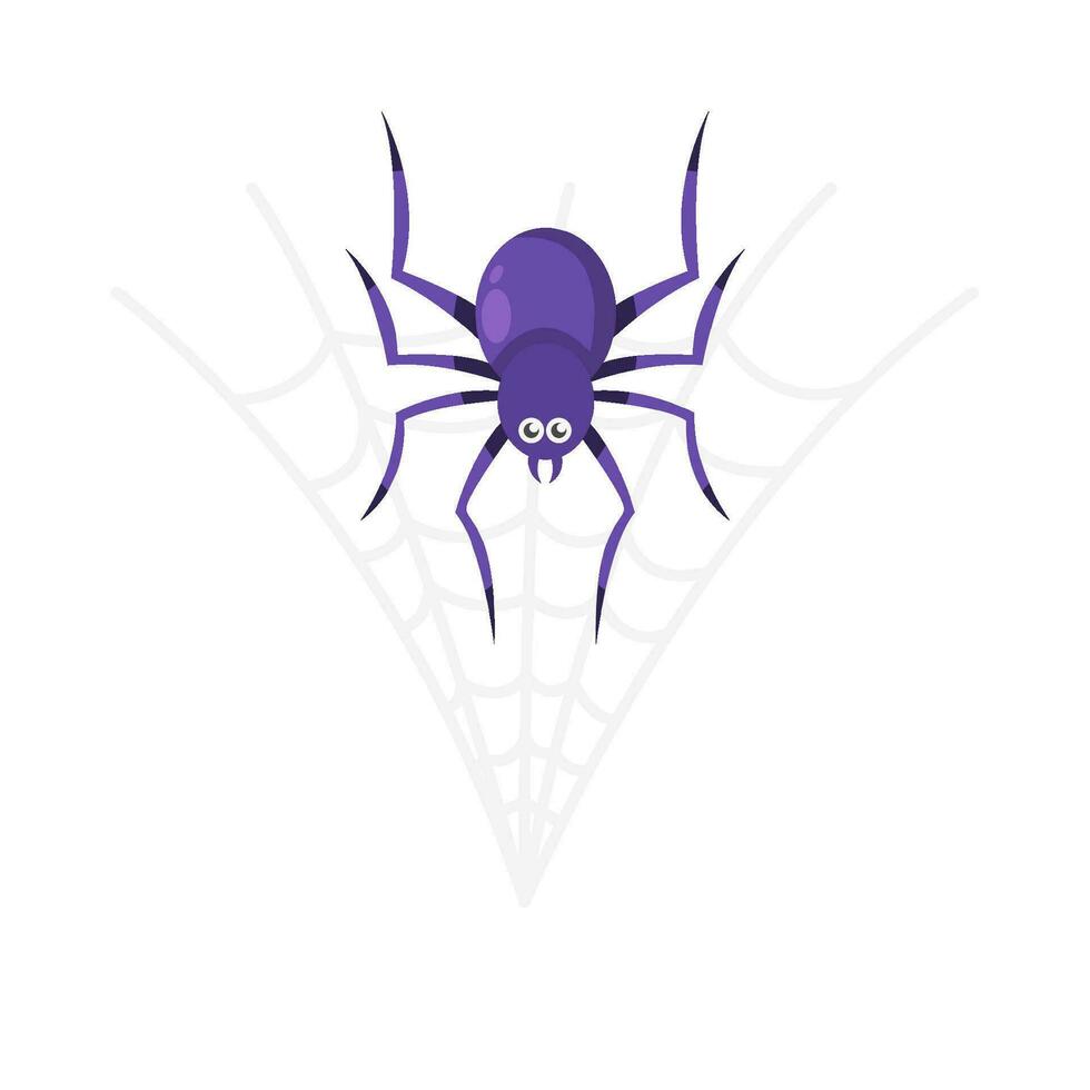 spider in spider web illustration vector