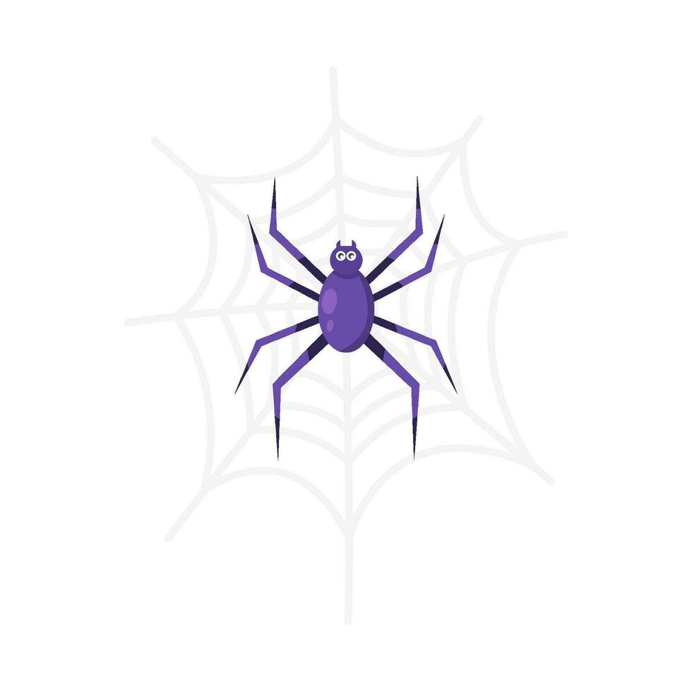 spider in spider web illustration vector