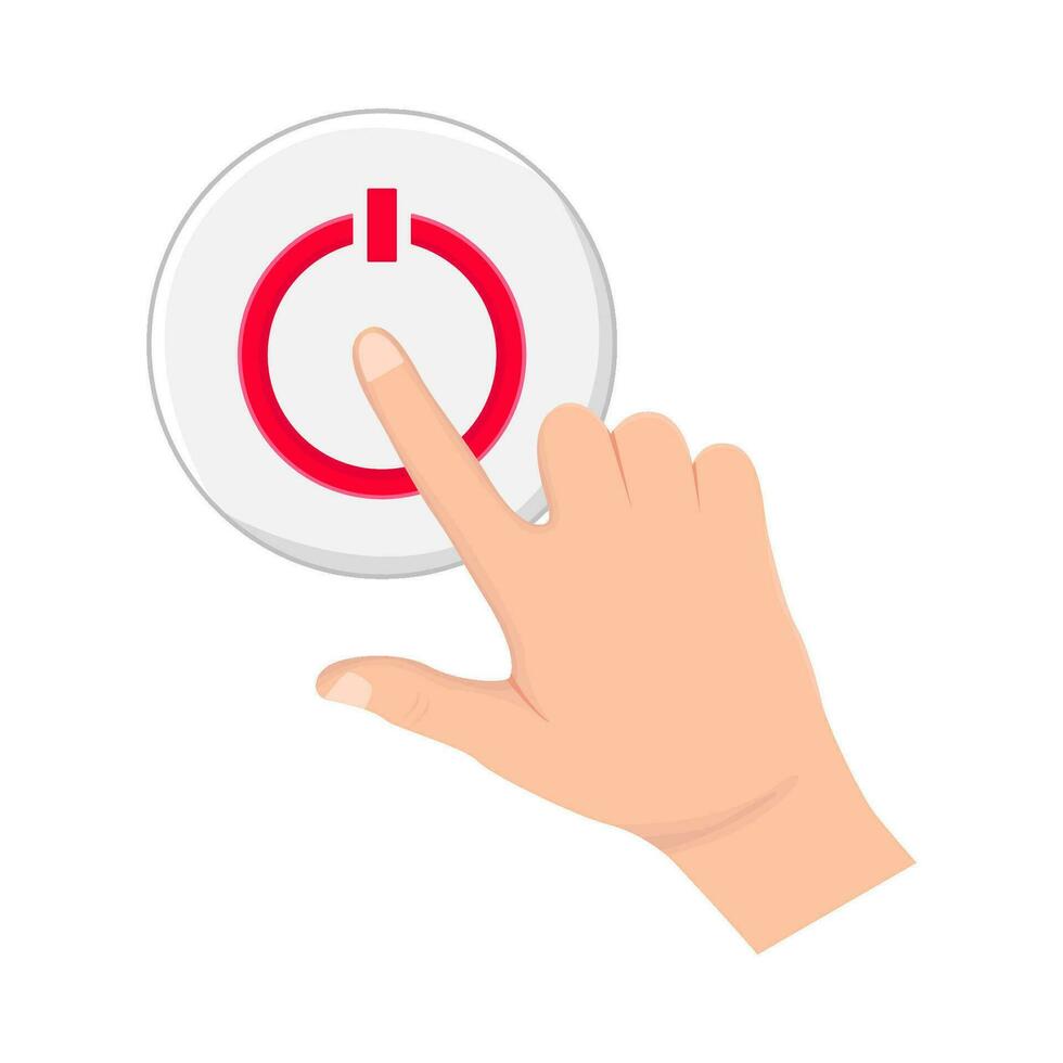 hand click turn off illustration vector