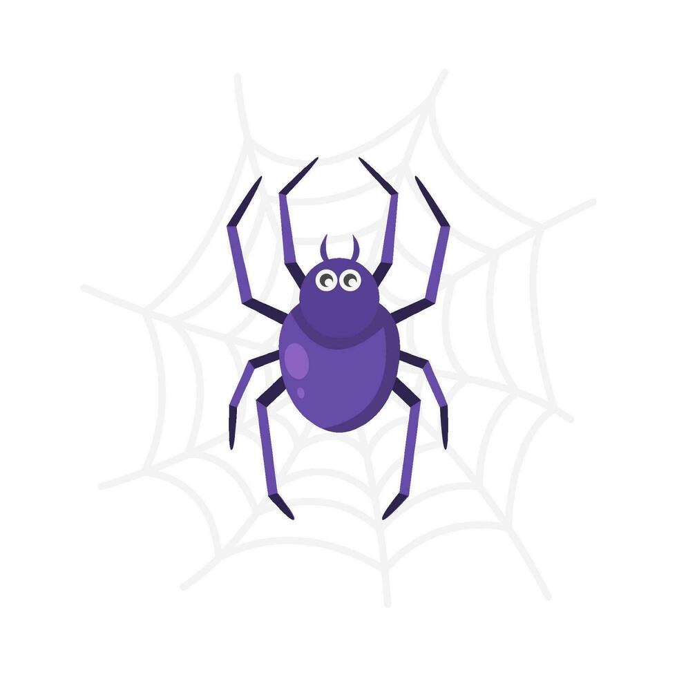 spider in spider web illustration vector