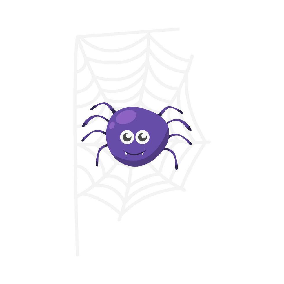 spider in spider web illustration vector