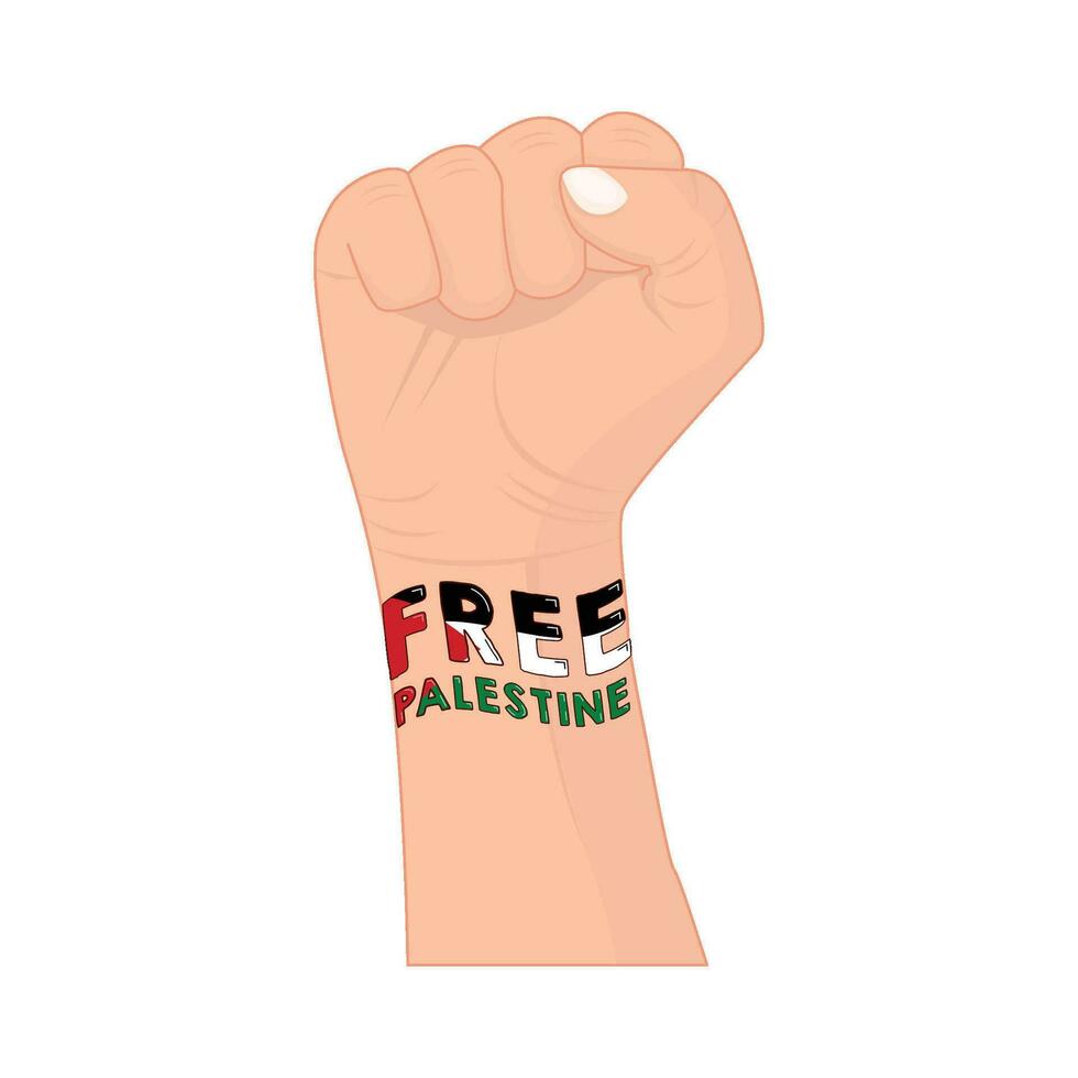 free palestine hand gesture illustration vector