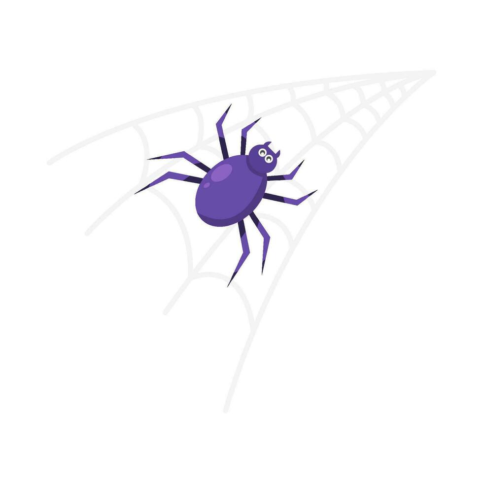 spider in spider web illustration vector