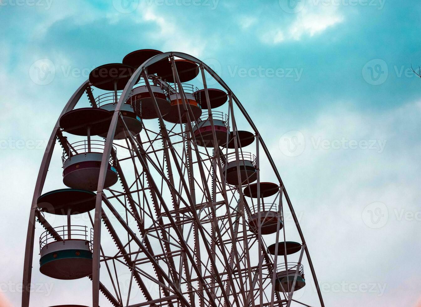 Old ferris wheel in Borjomi town, Georgia photo