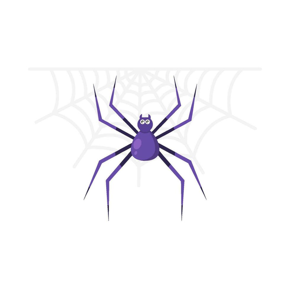 spider in spider web illustration vector