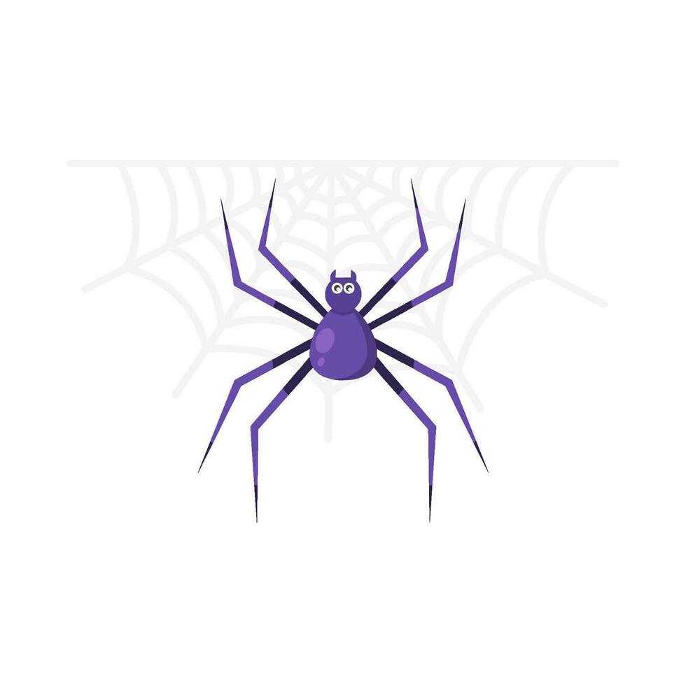 spider in spider web illustration vector