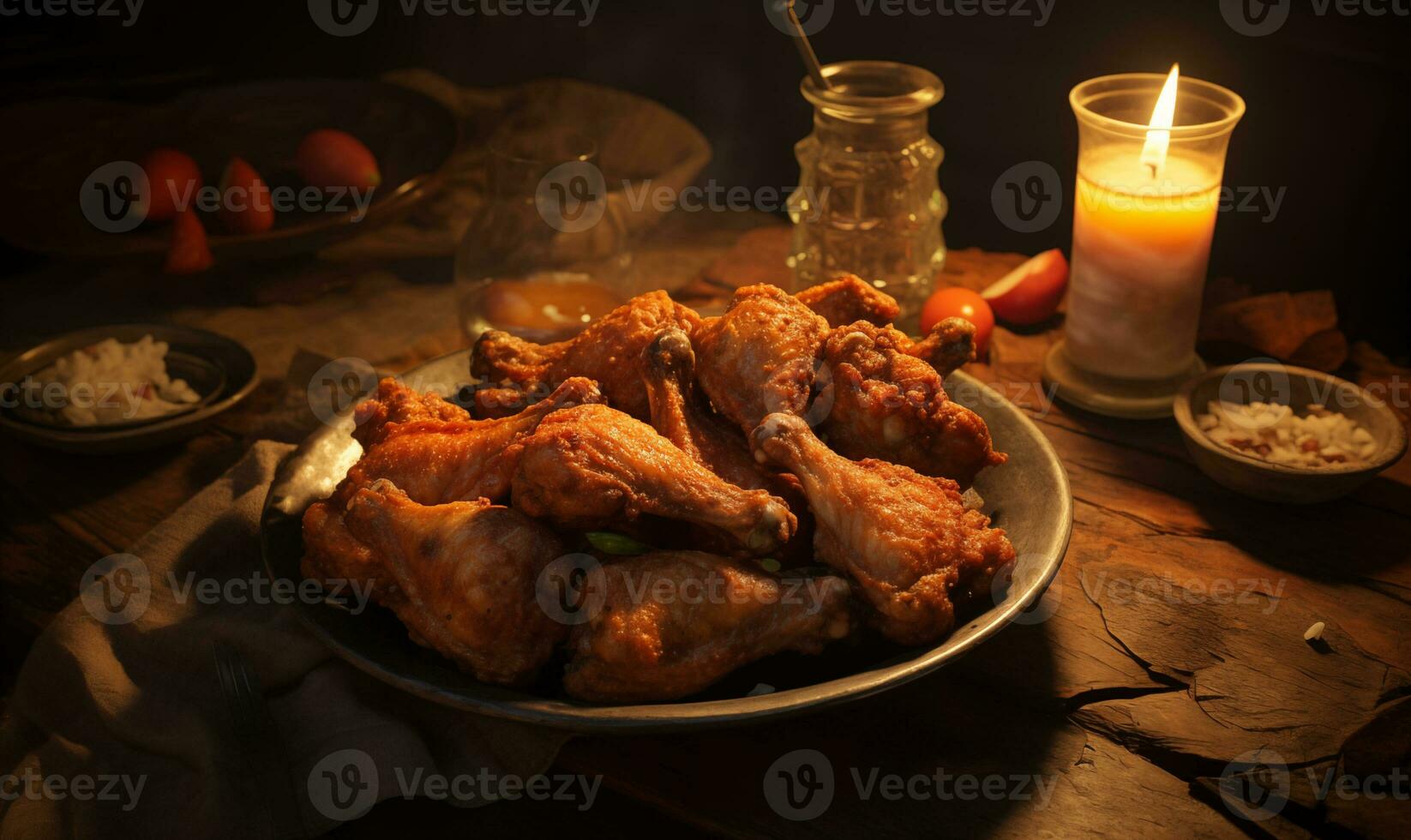AI generated Hot and Spicy Chicken Wings photo
