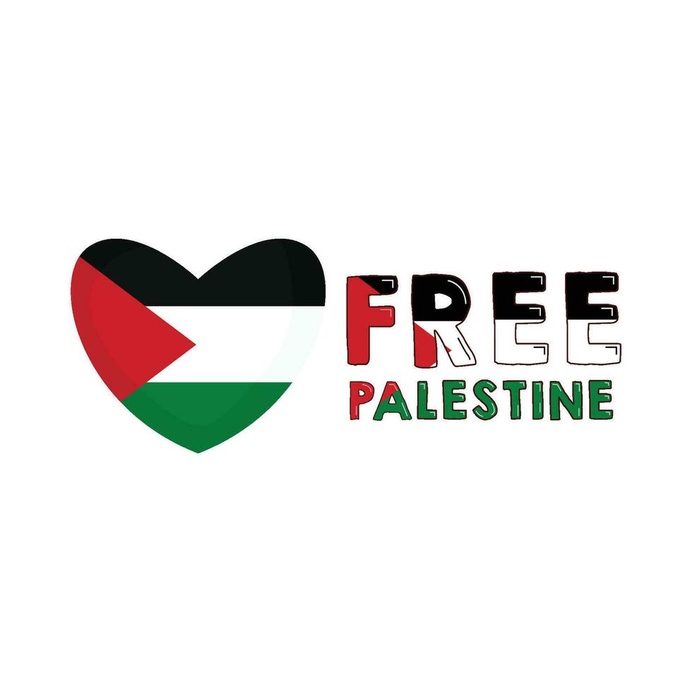 free palestine with love illustration vector