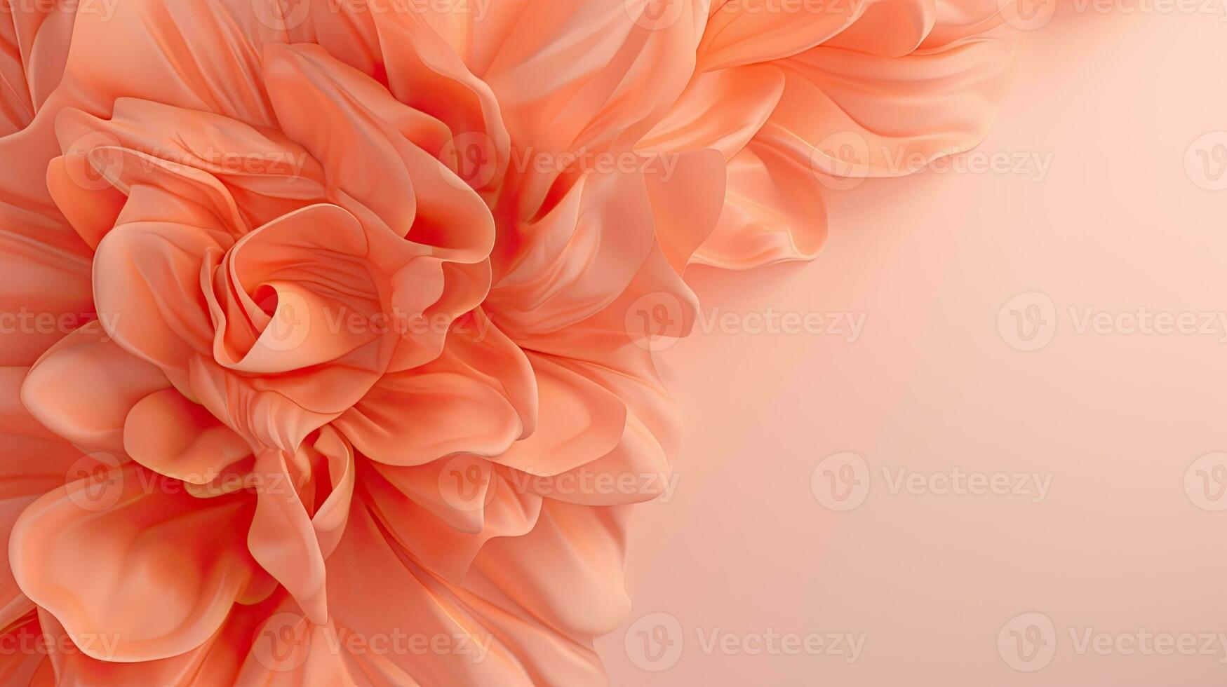 AI generated Abstract Silk Drapery in Peach Fuzz, Color of Elegance. photo