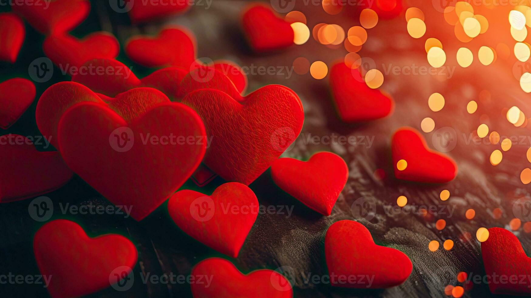 ai generado rojo corazones simbolizando amor y San Valentín día foto