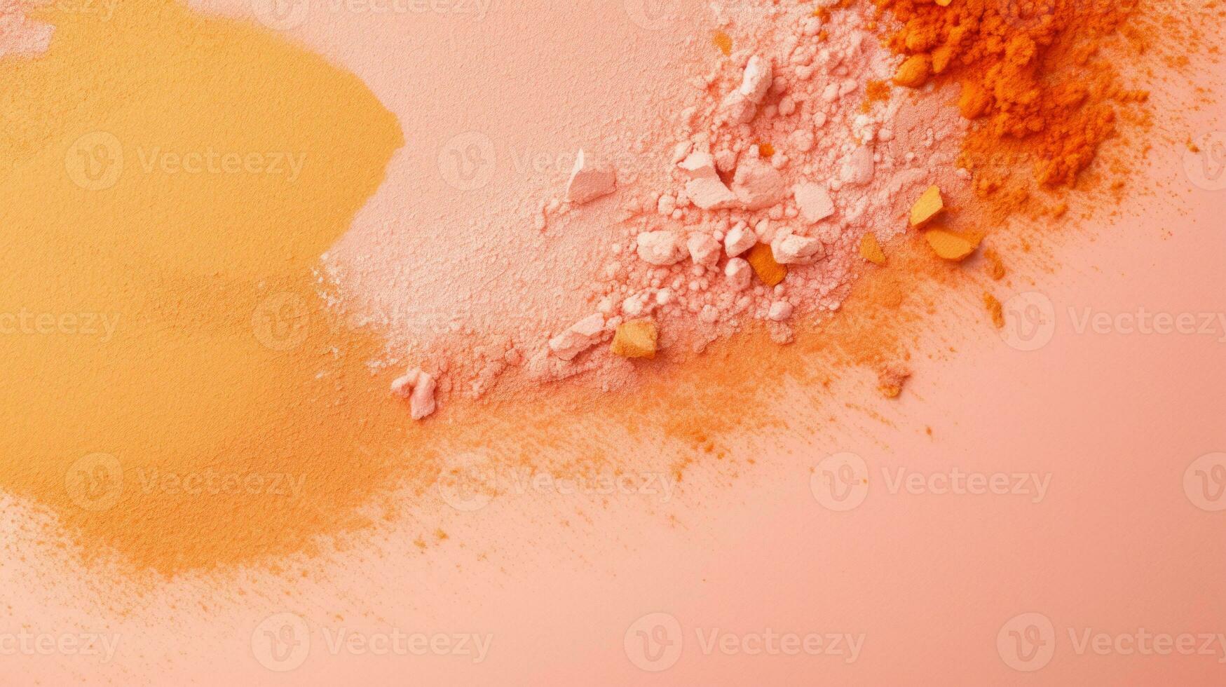 AI generated Abstract Peach Tones, Delicate Cosmetic Powder Explosion Elegance. photo