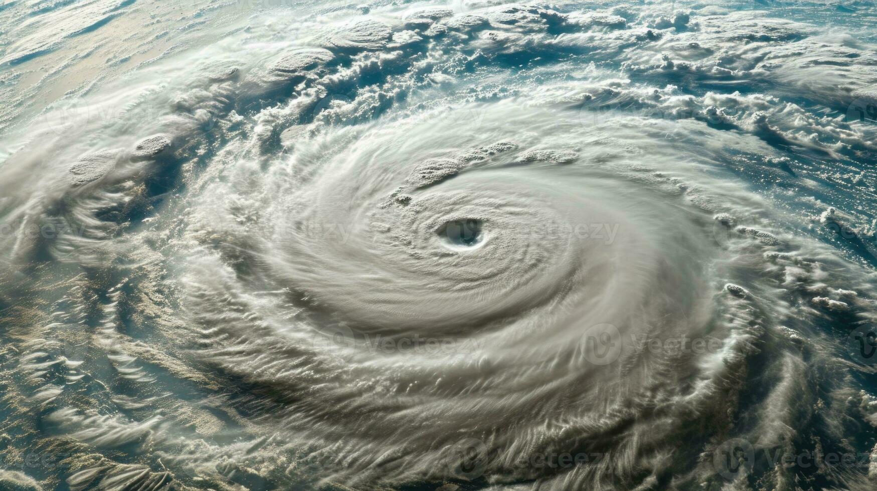 AI generated Aerial Satellite View of a Powerful Tropical Cyclone photo