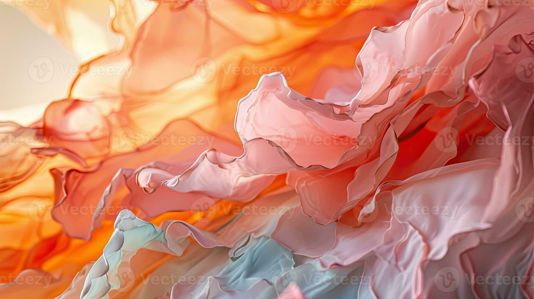 AI generated Abstract Peach Fuzz Silk Fabric Flowing Texture Design 2024 photo