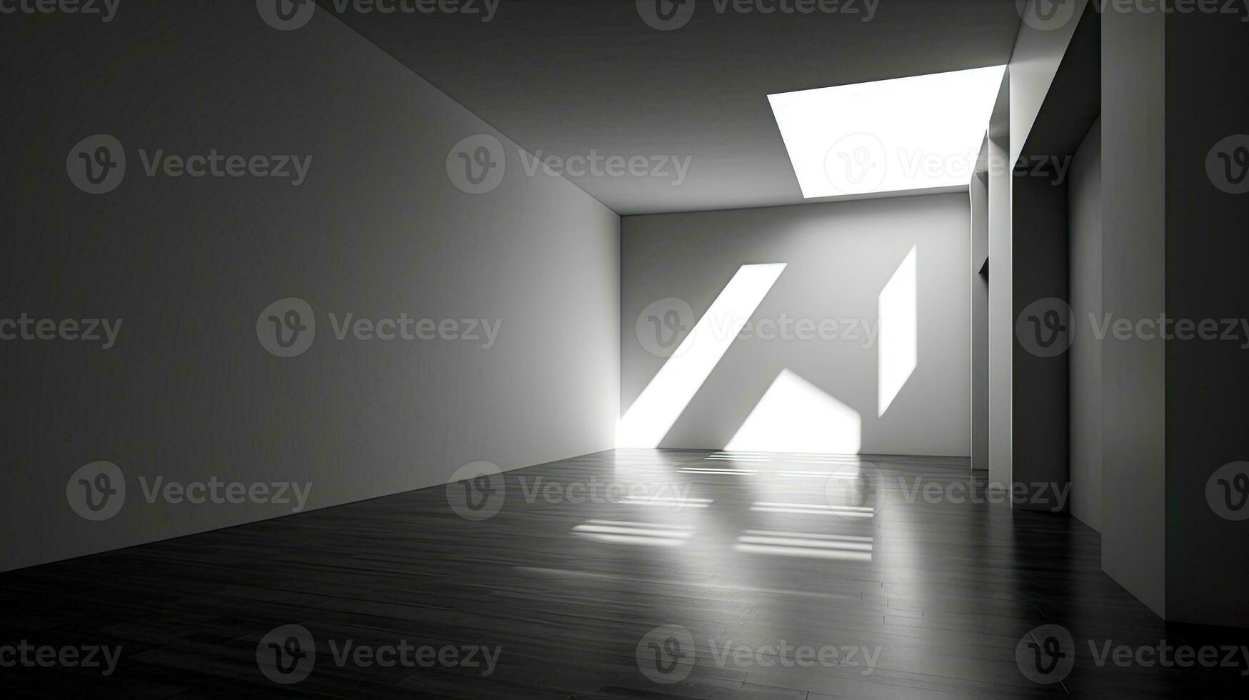 AI generated Modern Interior Design with Light and Shadows Play photo