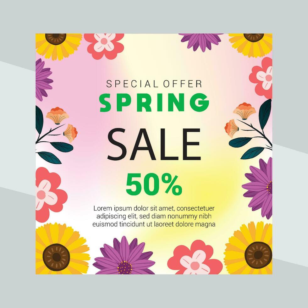 spring sale design template vector