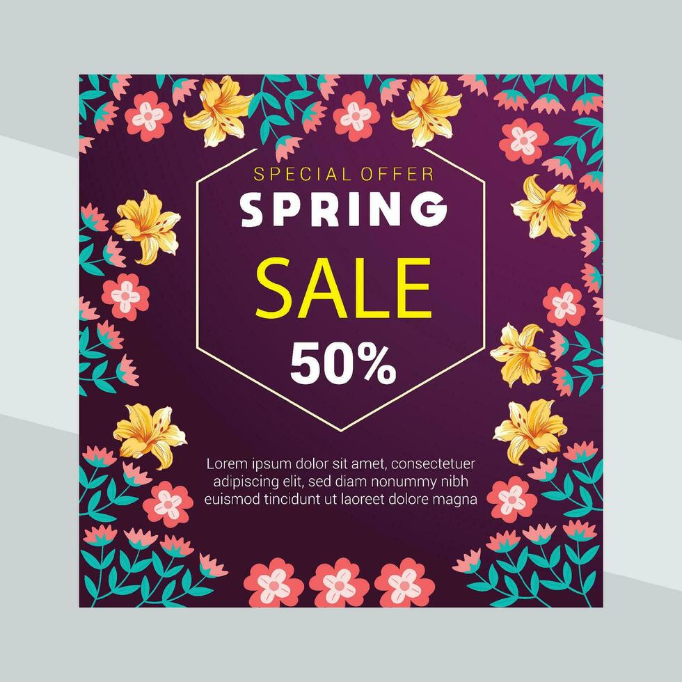 spring sale design template vector