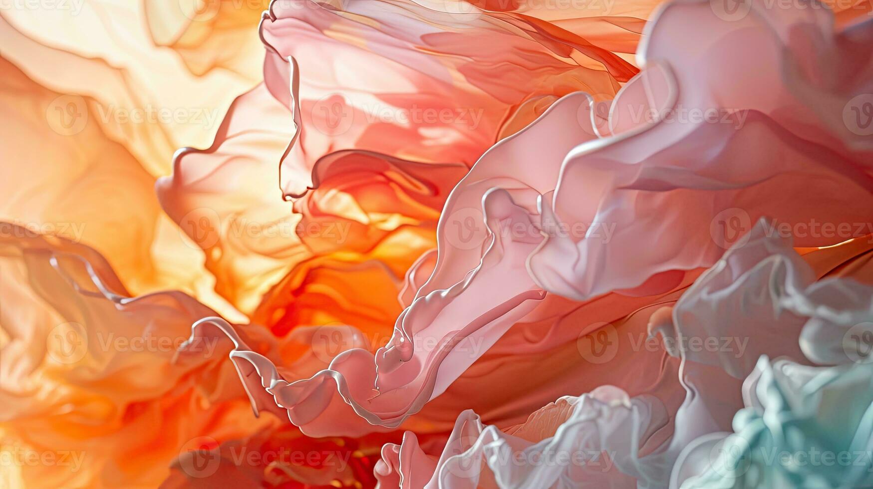 AI generated Abstract Peach Fuzz Silk Fabric Flowing Texture Design 2024 photo