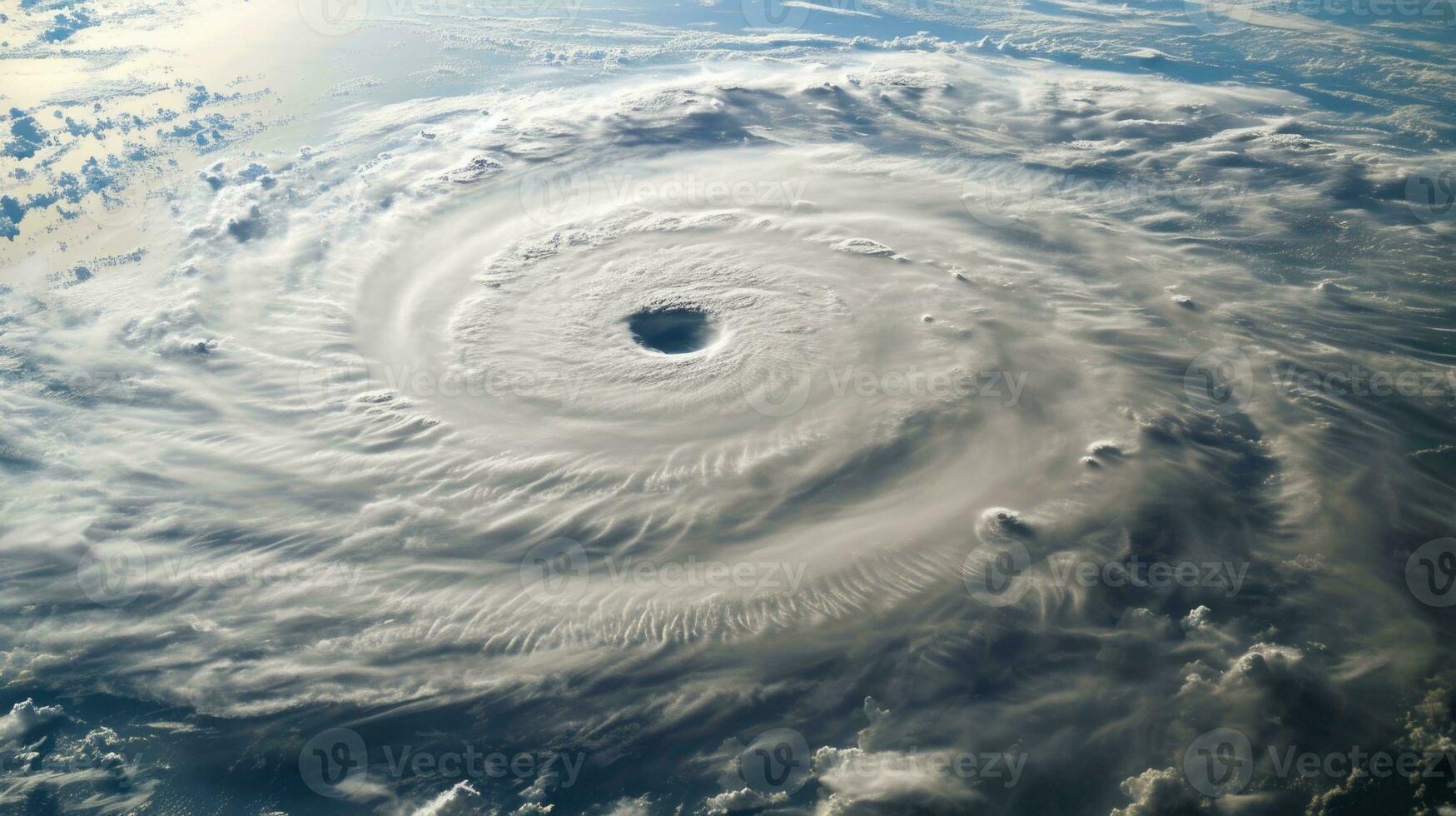 AI generated Aerial Satellite View of a Powerful Tropical Cyclone photo