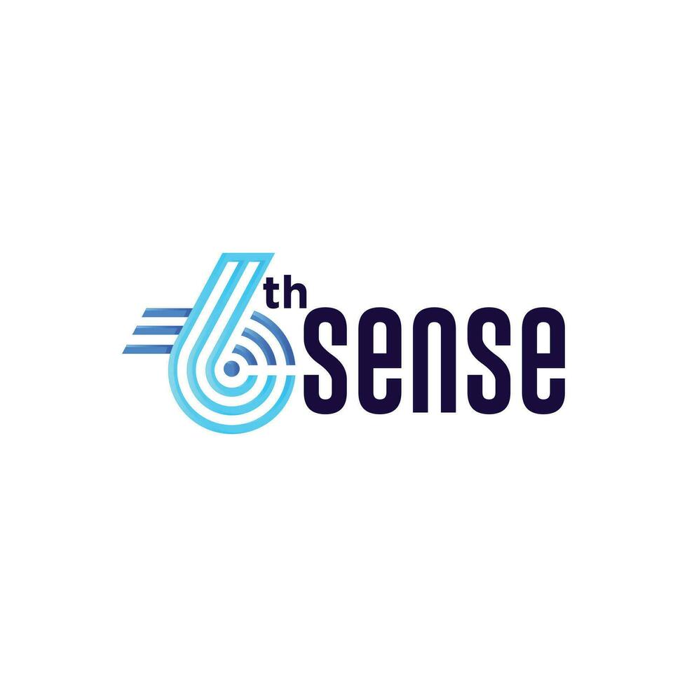 6 sixth sense concept logo design vector