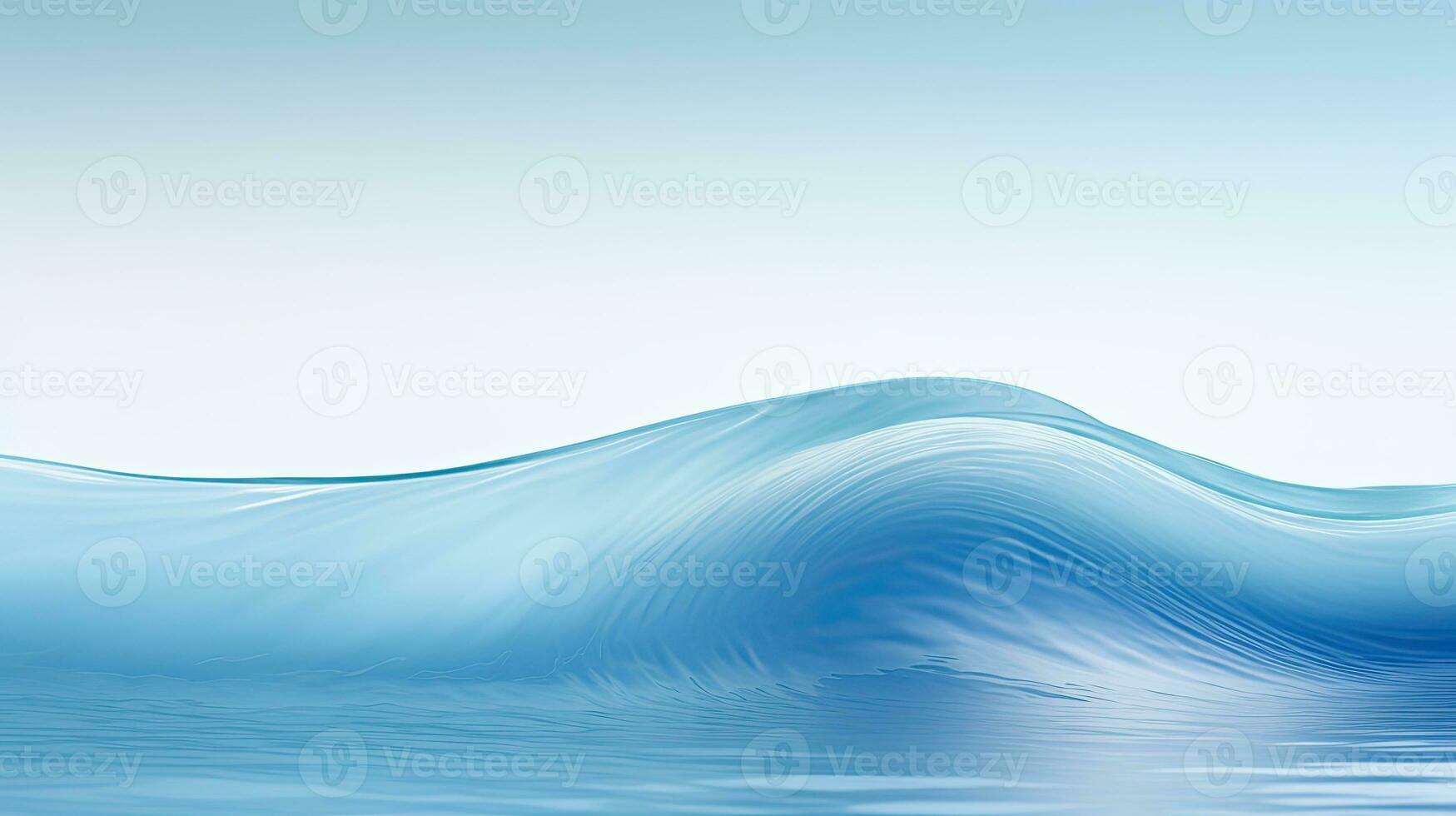 AI generated Serene Blue Water Waves in Minimalistic Pure Aesthetic photo