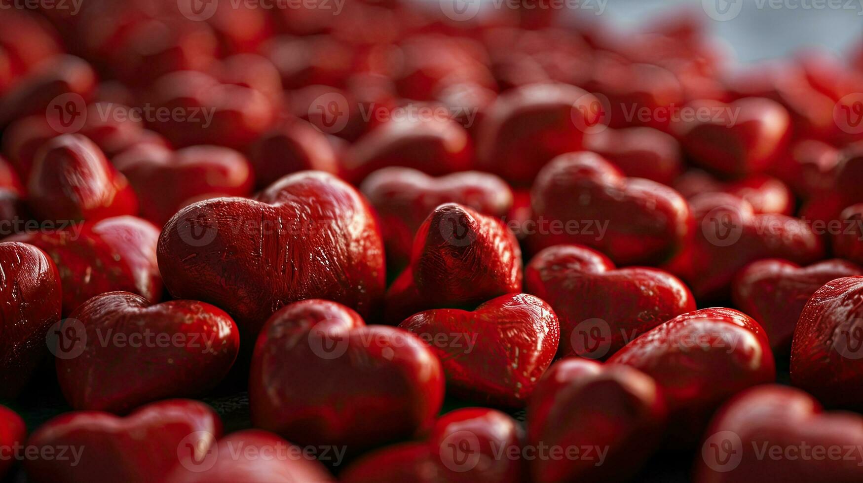 ai generado rojo corazones simbolizando amor y San Valentín día foto