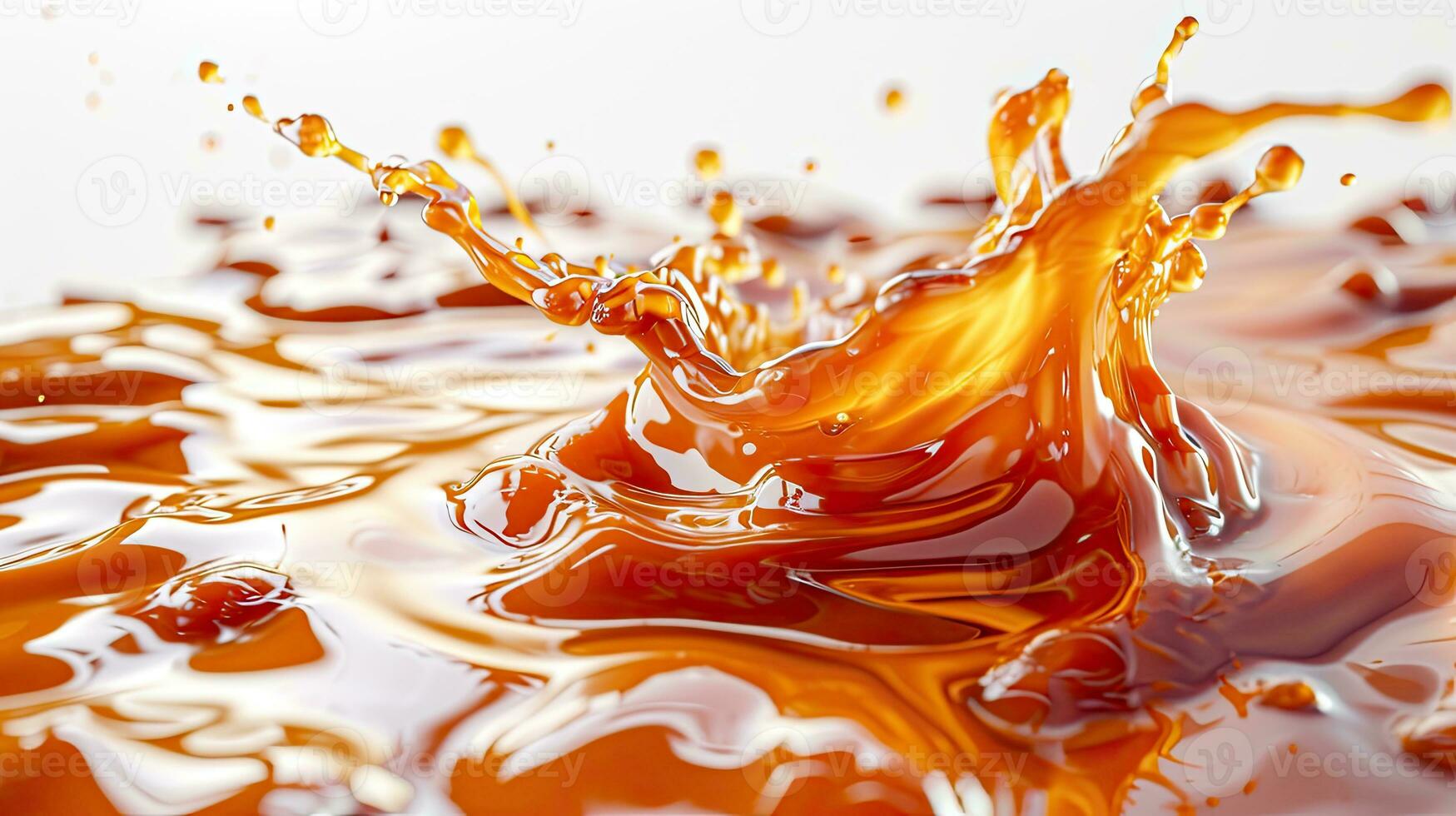 AI generated Glistening Caramel Flowing in a Delicious Golden Wave photo