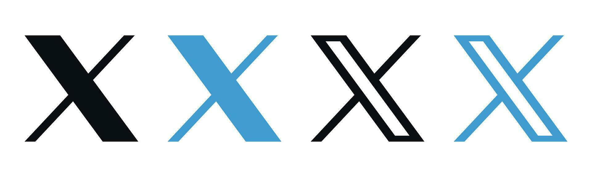 X nuevo gorjeo social medios de comunicación marca logo vector