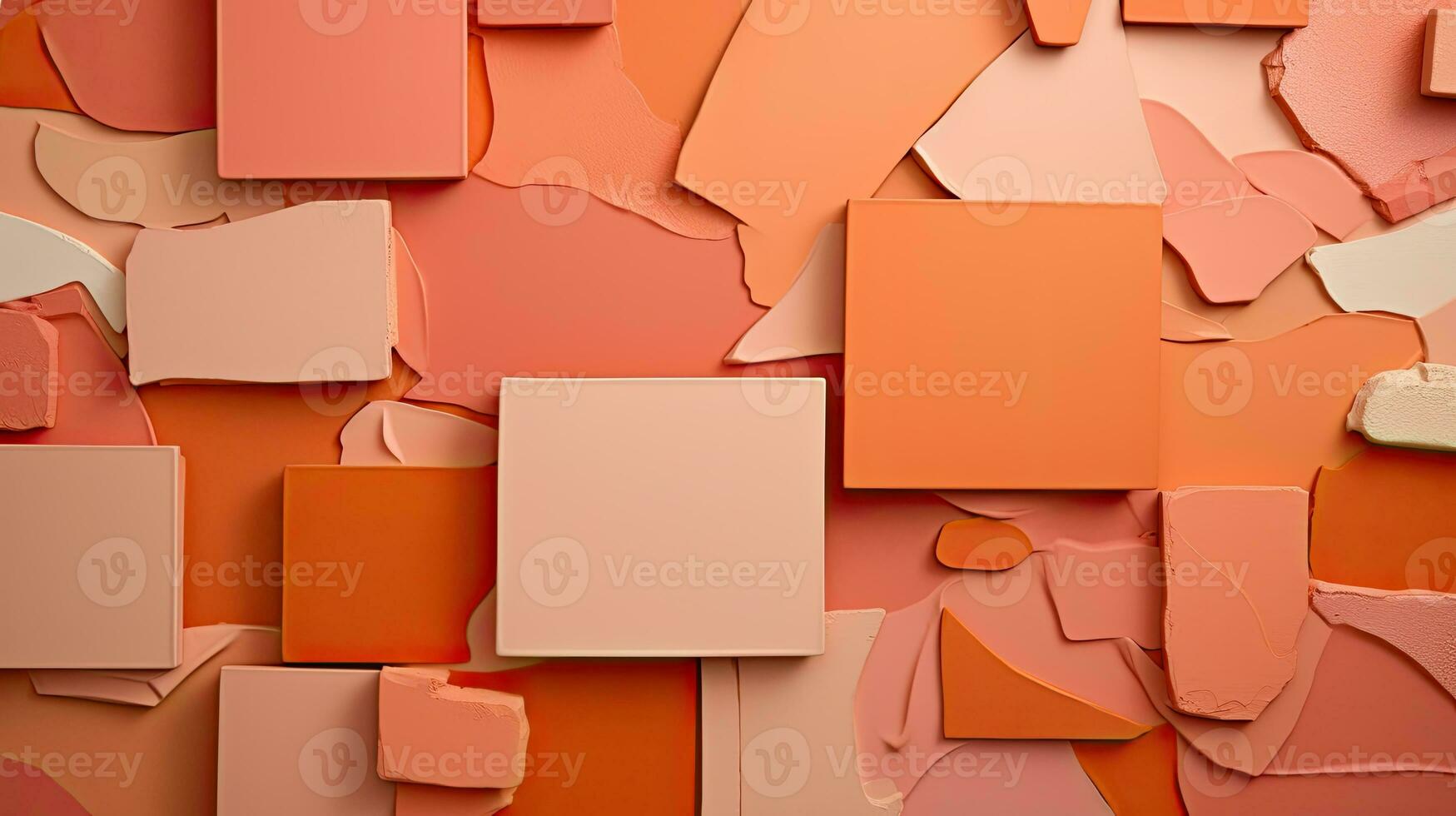 AI generated Geometric Peach Tones Abstract Modern Artistic Background Design. photo
