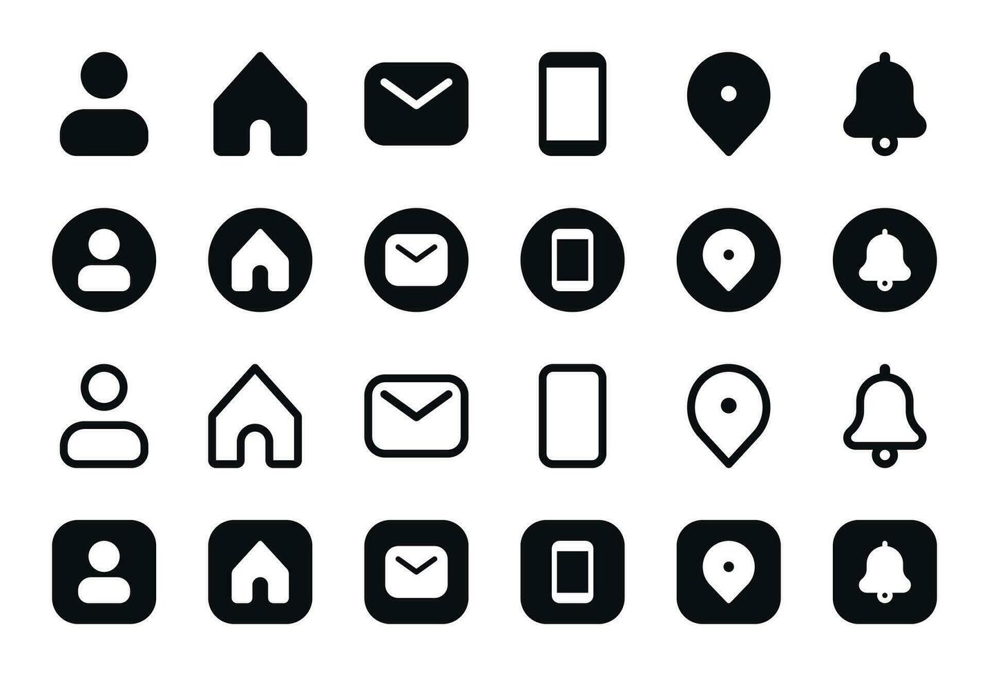 universal contactos íconos conjunto - correo electrónico, DIRECCIÓN, teléfono, globo, avatar, y a firmar símbolos vector