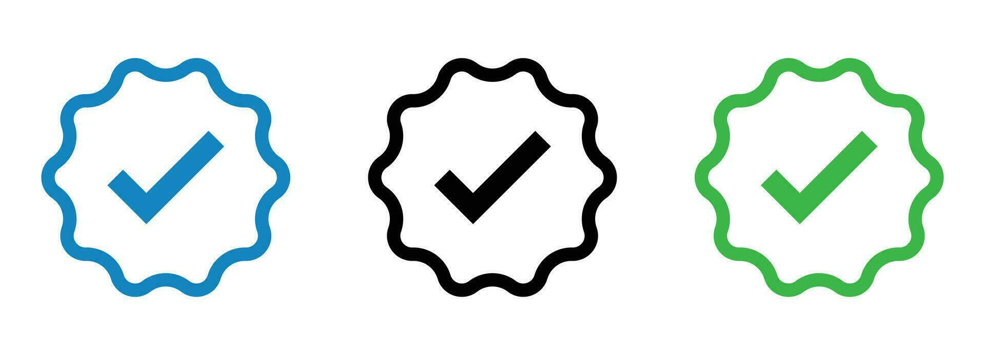 Verified Social Media Badge Icons Set - Symbols for Authenticity and Trust vector