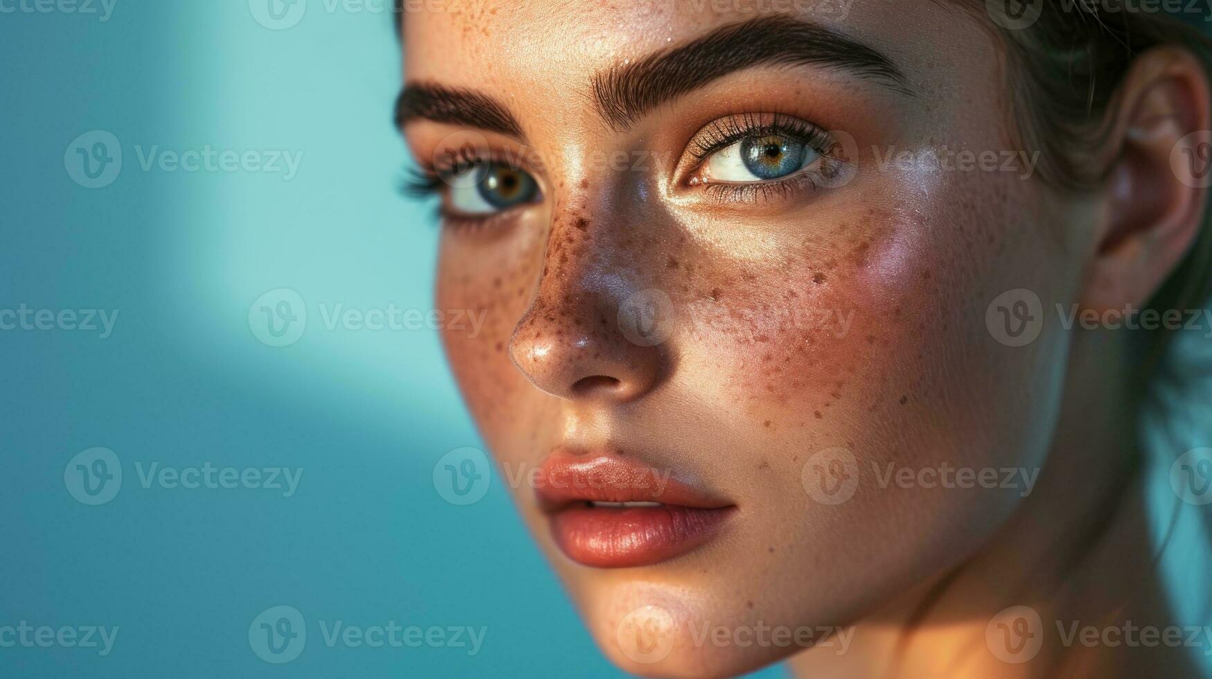 AI generated Radiant Female Portrait Showcasing Skincare Beauty and Wellness photo