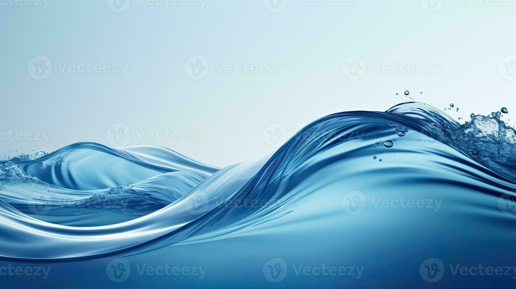 ai generado sereno azul agua olas en minimalista puro estético foto