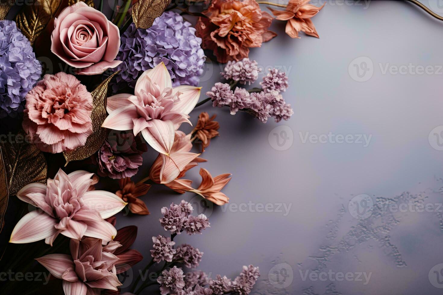 AI generated Spring Floral Banner with Vibrant Blooms and Copy Space photo