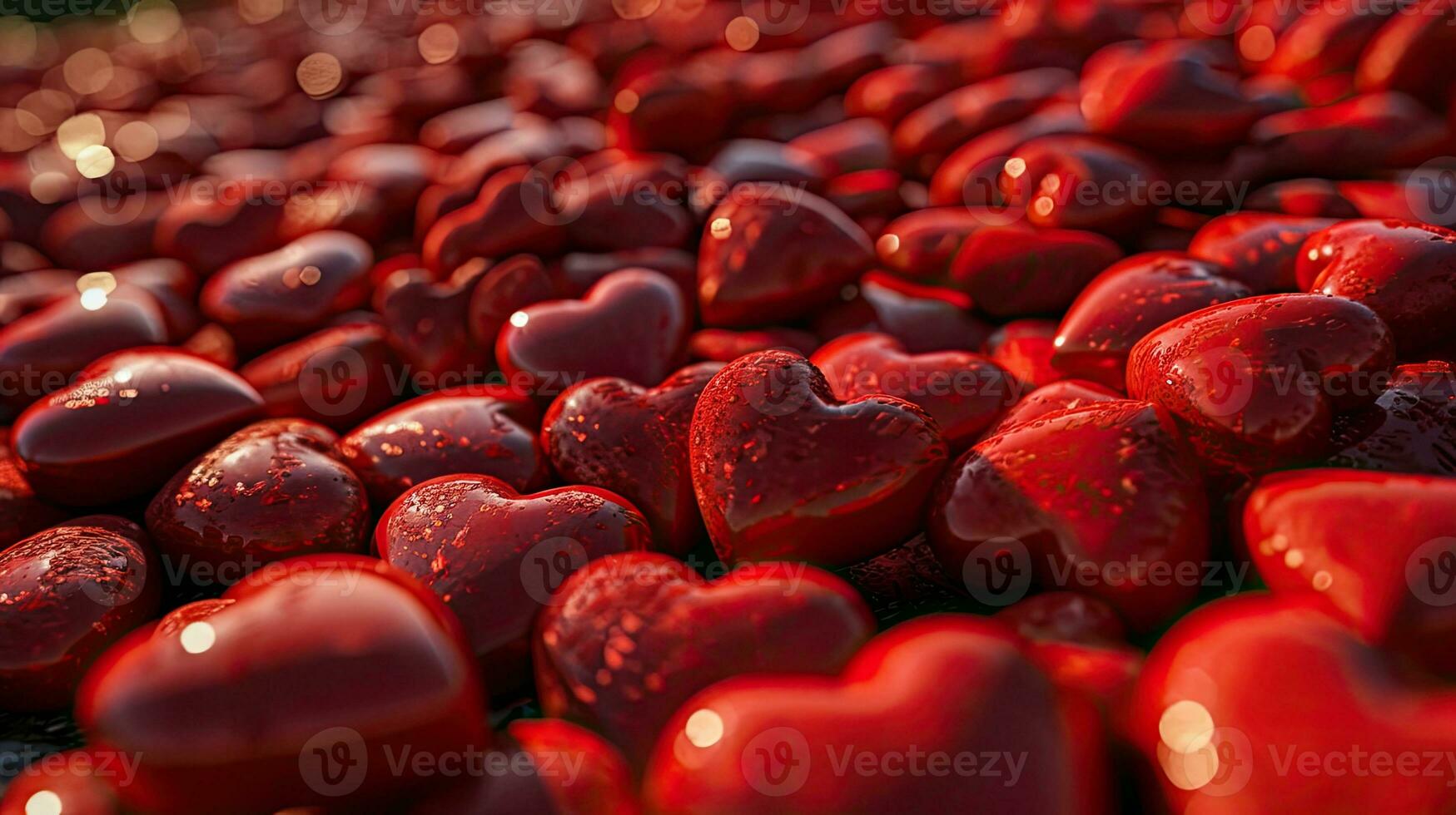 ai generado rojo corazones simbolizando amor y San Valentín día foto