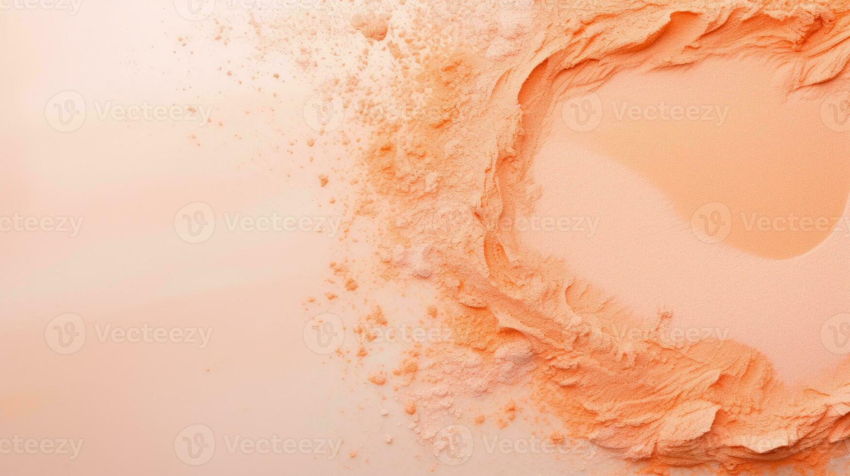 AI generated Abstract Peach Tones, Delicate Cosmetic Powder Explosion Elegance. photo