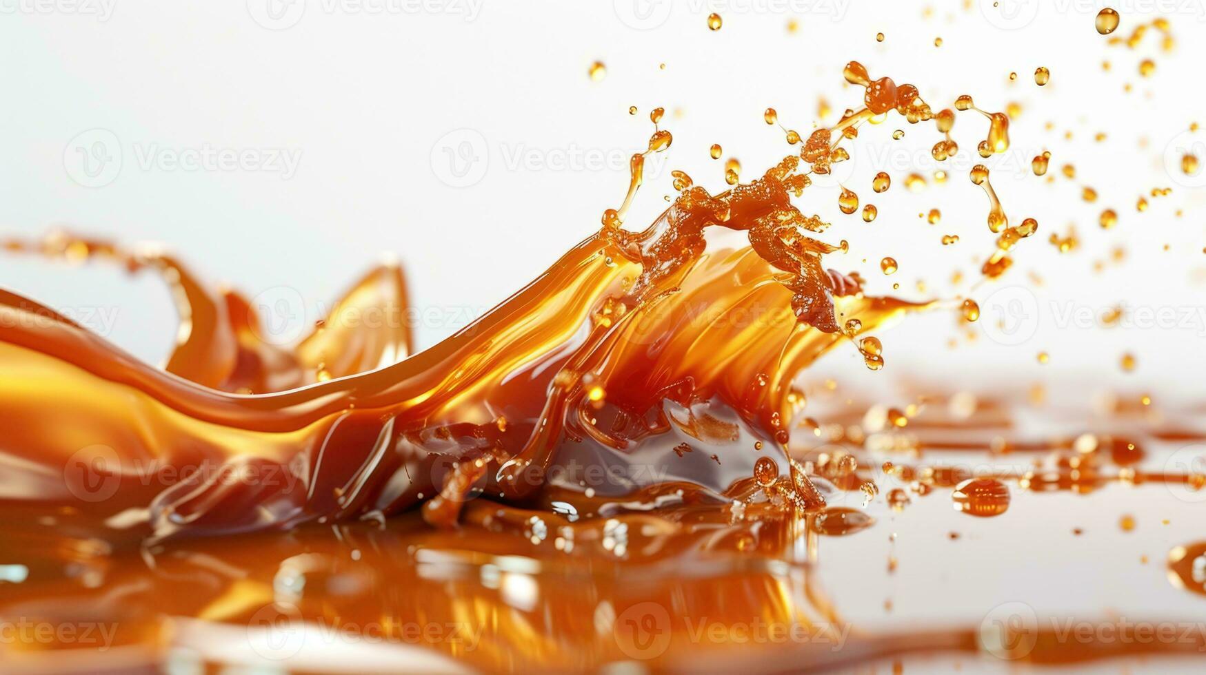 AI generated Glistening Caramel Flowing in a Delicious Golden Wave photo