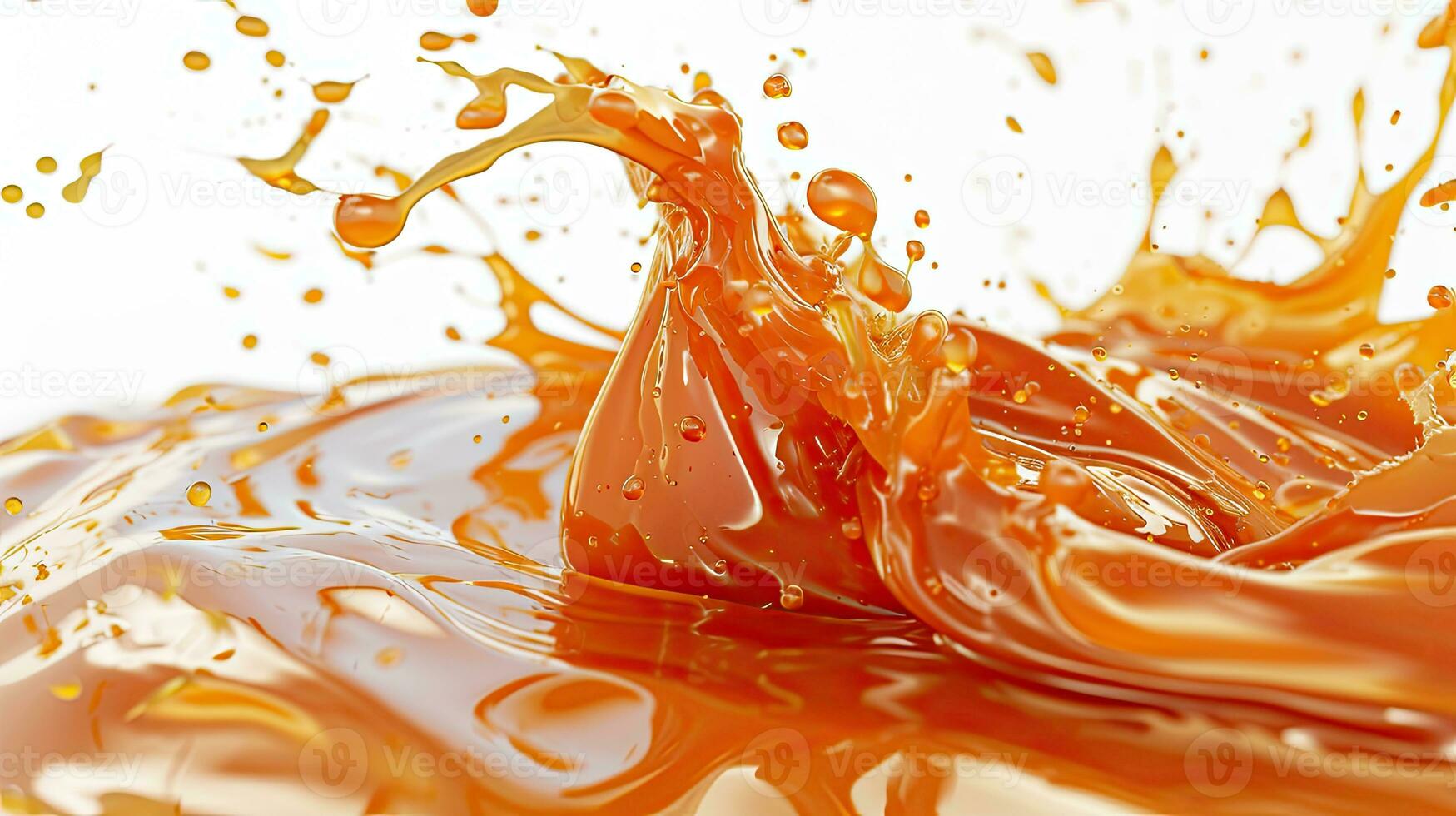 AI generated Glistening Caramel Flowing in a Delicious Golden Wave photo