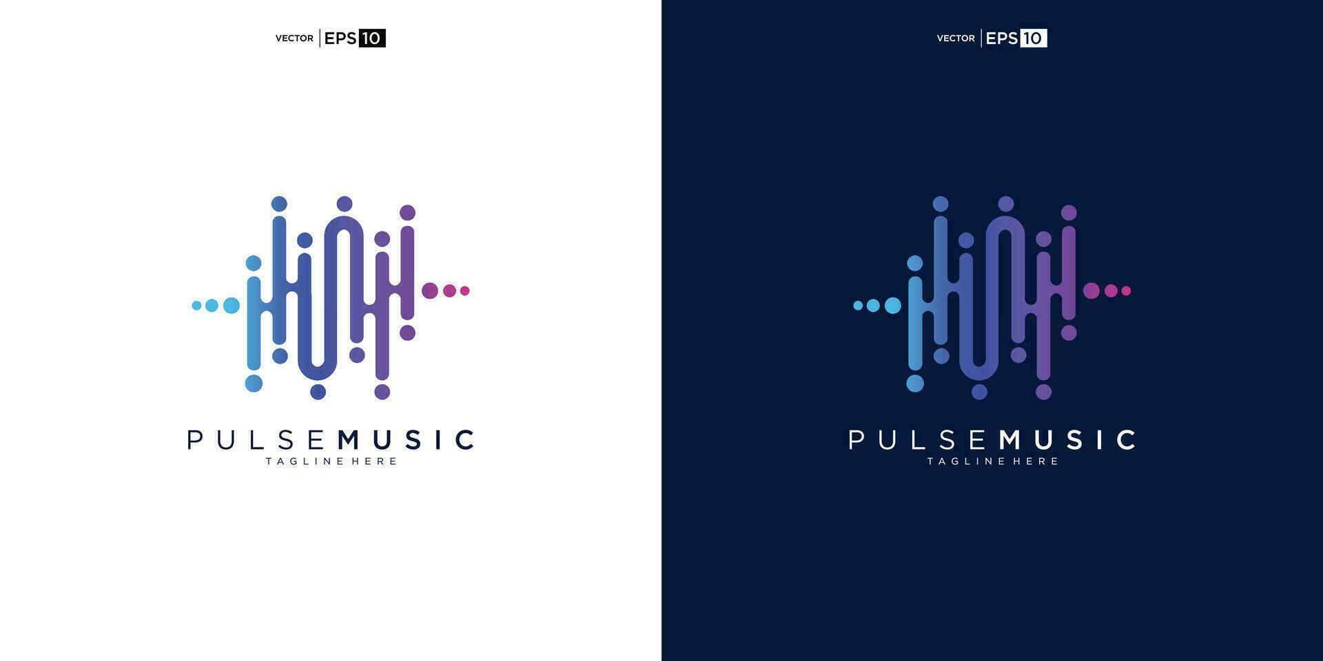 Pulse music player logo element. Logo template electronic music, equalizer, store, audio wave logo design concept. vector