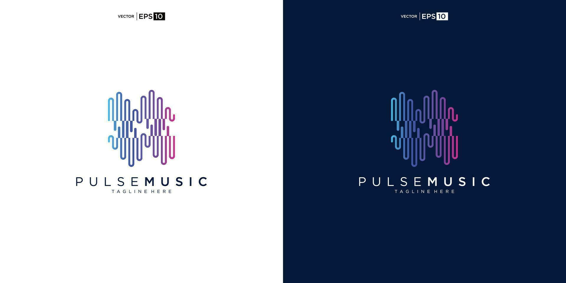 Pulse music player logo element. Logo template electronic music, equalizer, store, audio wave logo design concept. vector