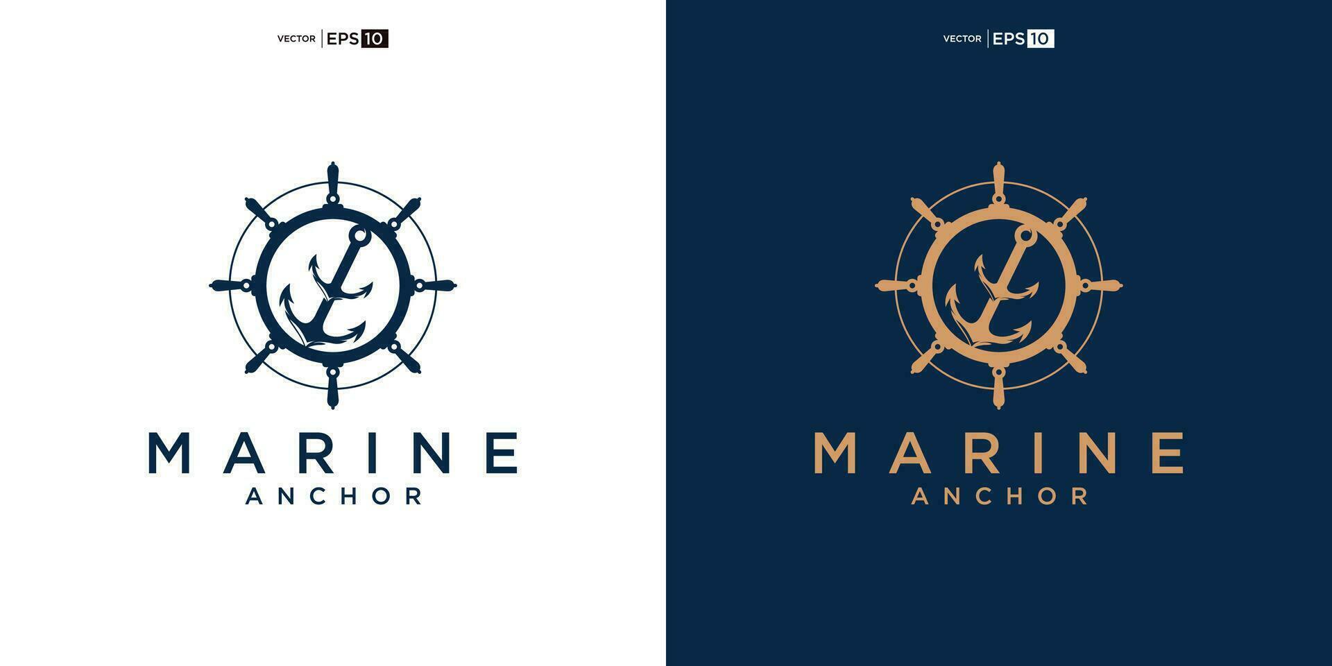 Anchor logo icon. Marine logo. Nautical emblem. Maritime symbol. Sailor sign. Vector illustration.