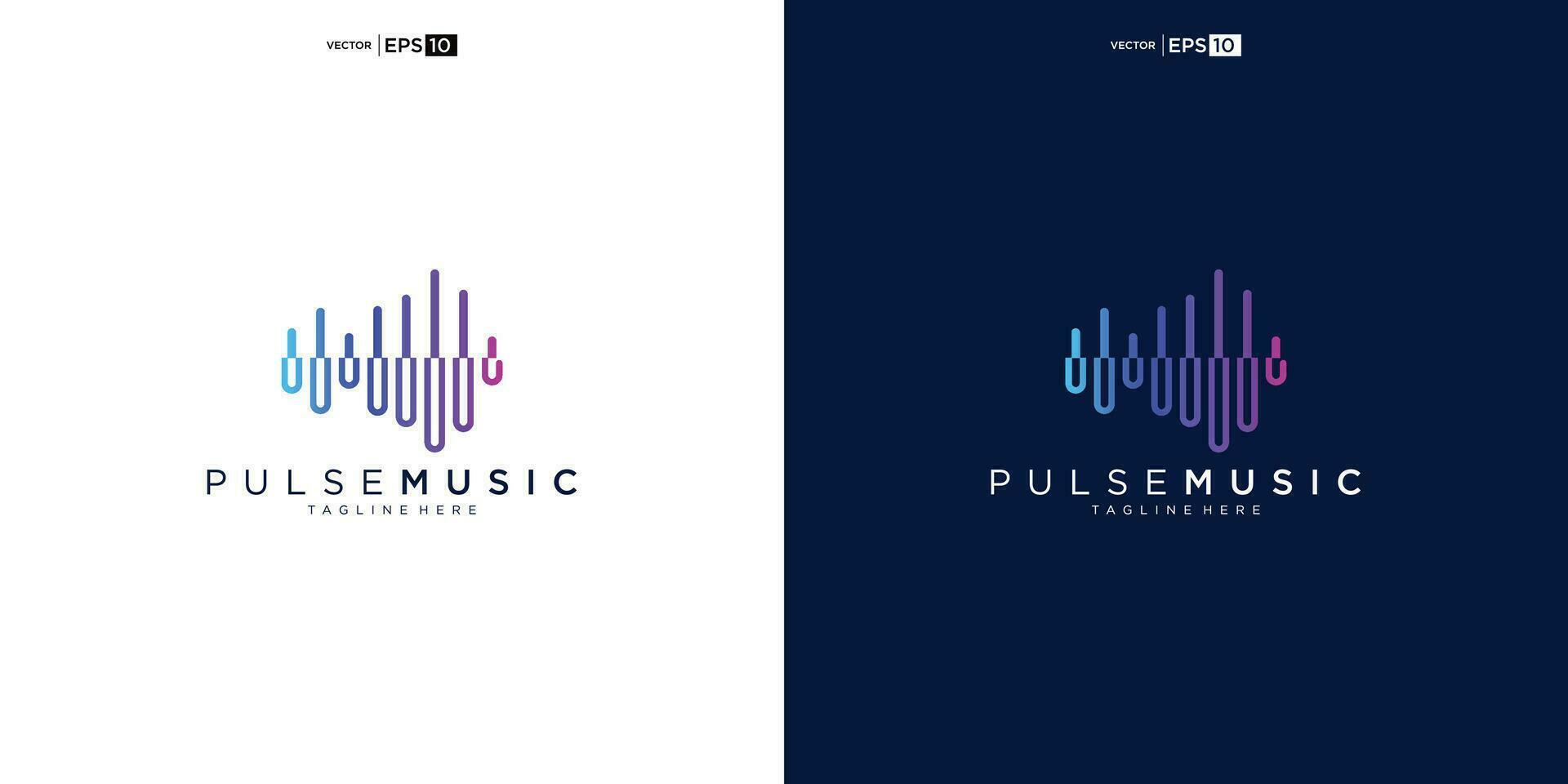 Pulse music player logo element. Logo template electronic music, equalizer, store, audio wave logo design concept. vector